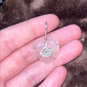 Silver Heart-Shaped Wire Wrapped Pendant